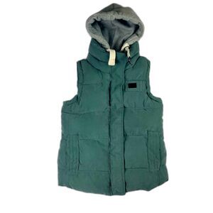 SL@y Barque JAPNN quilted puffer vest, Sage Green and Grey, Women’s size M